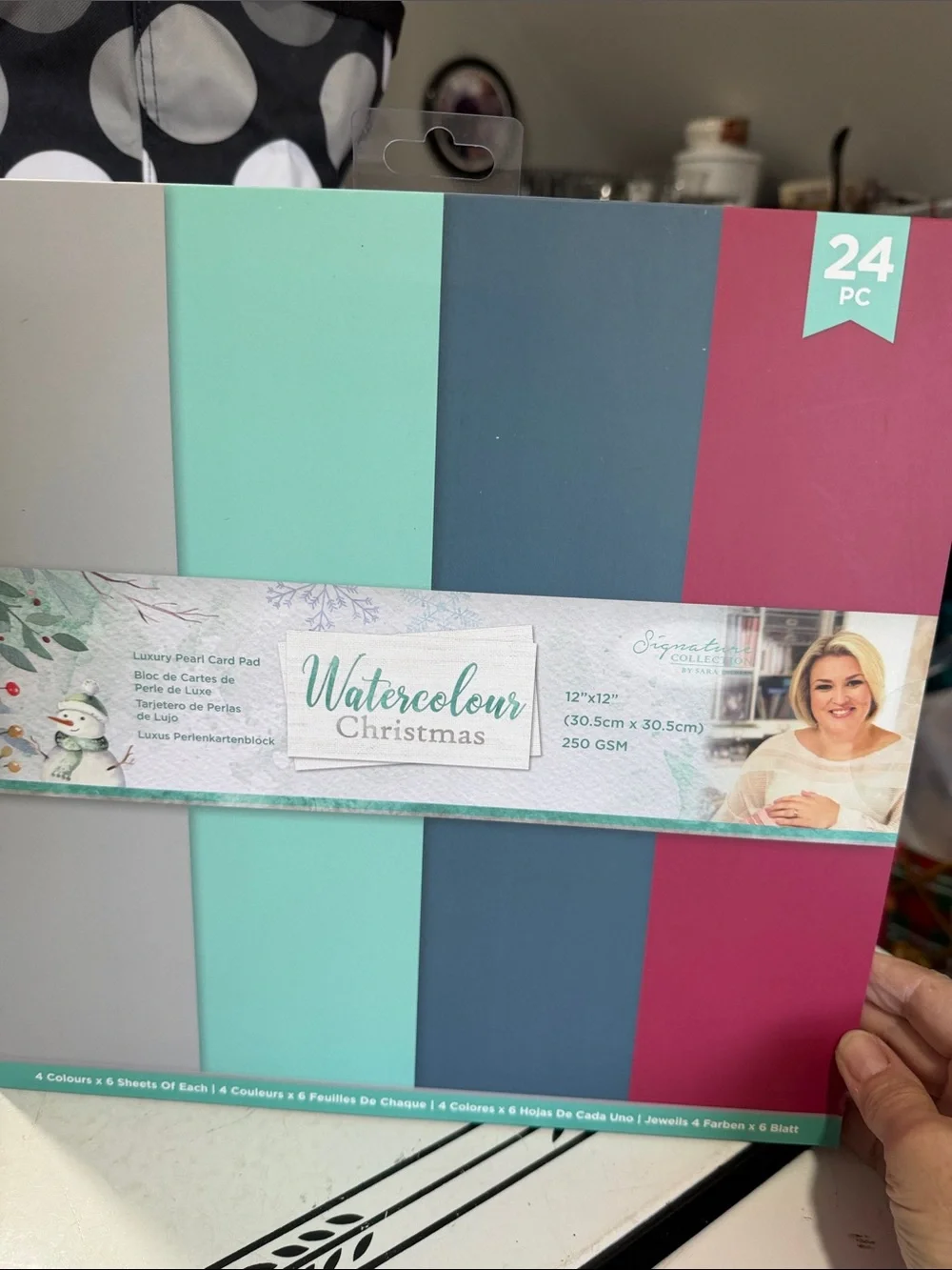 Crafters Companion Watercolour Christmas Paper Pad and Luxury Pearl Card Pack